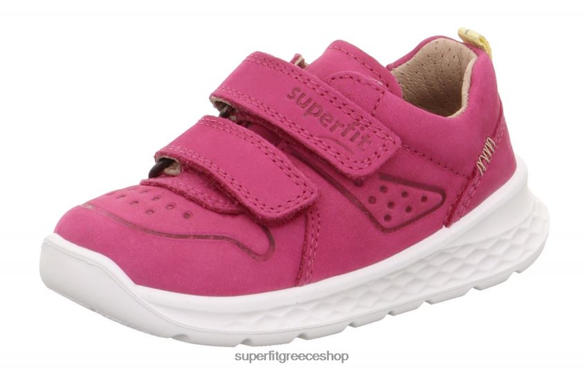 Superfit μωρά breeze - sneakers χαμηλά με κούμπωμα velcro V286D256 χαμηλά αθλητικά παπούτσια ροζ/κίτρινο