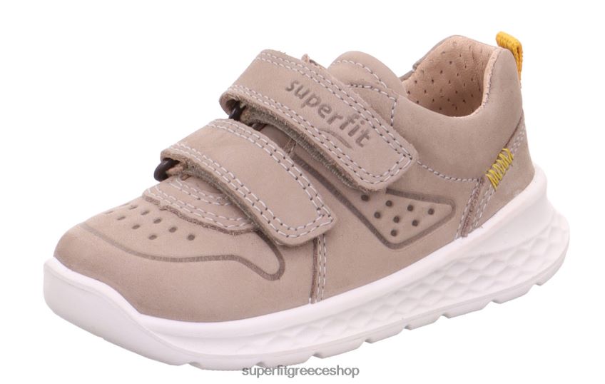 Superfit μωρά breeze - sneakers χαμηλά με κούμπωμα velcro V286D262 χαμηλά αθλητικά παπούτσια μπεζ/κίτρινο