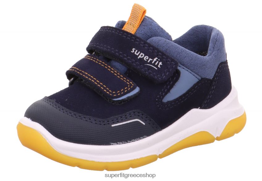 Superfit μωρά cooper - sneakers χαμηλά με κούμπωμα velcro V286D283 χαμηλά αθλητικά παπούτσια μπλε/πορτοκαλί