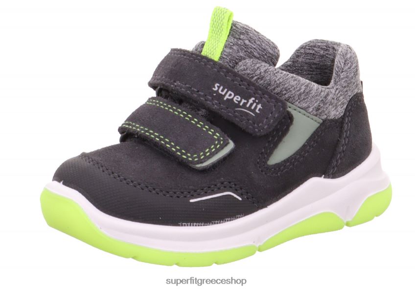 Superfit μωρά cooper - sneakers χαμηλά με κούμπωμα velcro V286D286 χαμηλά αθλητικά παπούτσια γκρι/κίτρινο