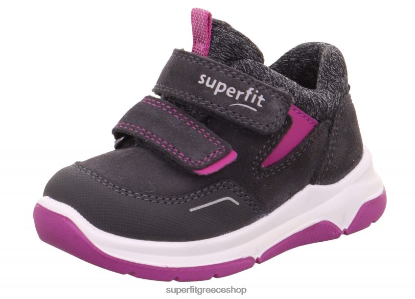 Superfit μωρά cooper - sneakers χαμηλά με κούμπωμα velcro V286D367 χαμηλά αθλητικά παπούτσια γκρι/ροζ