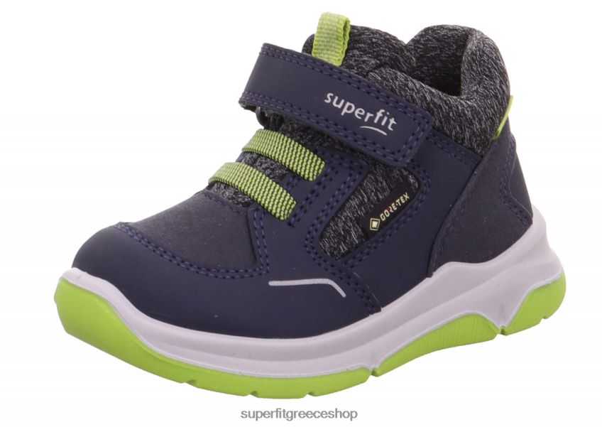Superfit μωρά cooper - sneakers χαμηλά με κούμπωμα velcro V286D432 χαμηλά αθλητικά παπούτσια μπλε/ανοιχτό πράσινο