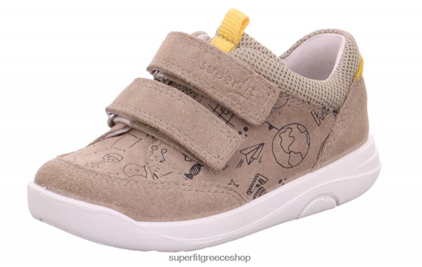 Superfit μωρά lillo - sneakers χαμηλά με κούμπωμα velcro V286D313 χαμηλά αθλητικά παπούτσια μπεζ/κίτρινο