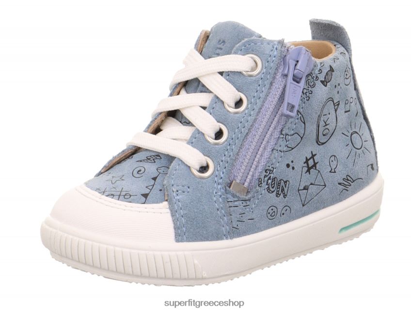 Superfit μωρά moppy - sneakers χαμηλά με φερμουάρ V286D255 χαμηλά αθλητικά παπούτσια μπλε άσπρο