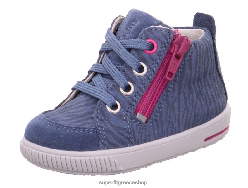 Superfit μωρά moppy - sneakers χαμηλά με φερμουάρ V286D425 χαμηλά αθλητικά παπούτσια μπλε/ροζ