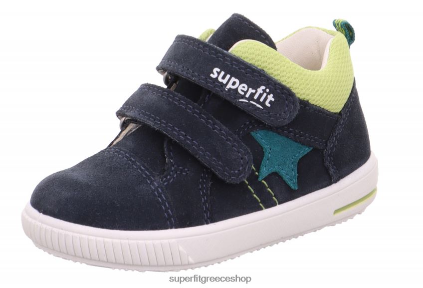 Superfit μωρά moppy - sneakers χαμηλά με κούμπωμα velcro V286D344 χαμηλά αθλητικά παπούτσια μπλε/ανοιχτό πράσινο