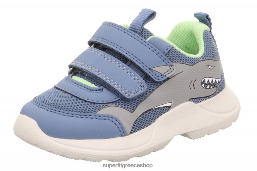 Superfit μωρά rush - sneakers χαμηλά με κούμπωμα velcro V286D240 χαμηλά αθλητικά παπούτσια μπλε/ανοιχτό πράσινο