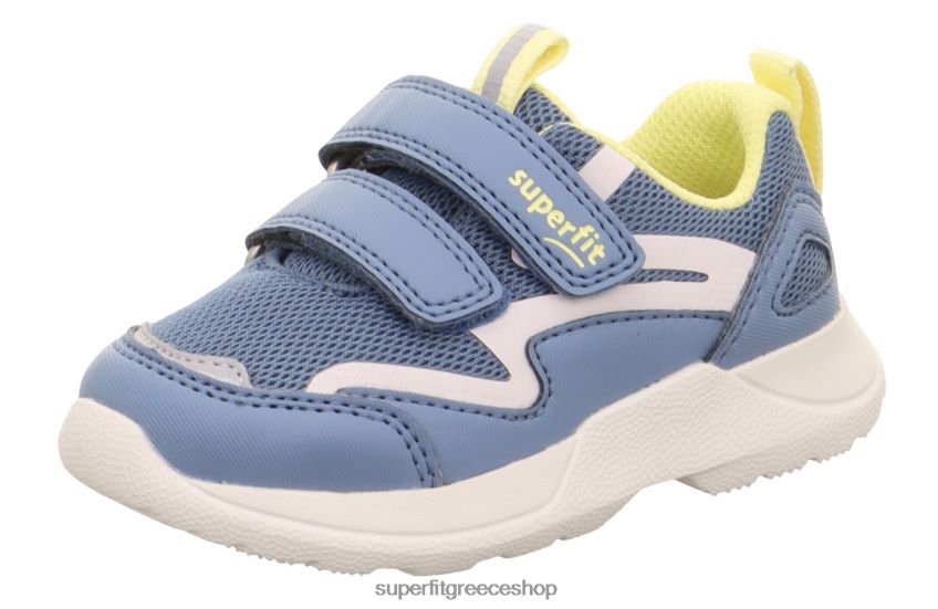 Superfit μωρά rush - sneakers χαμηλά με κούμπωμα velcro V286D251 χαμηλά αθλητικά παπούτσια μπλε/κίτρινο