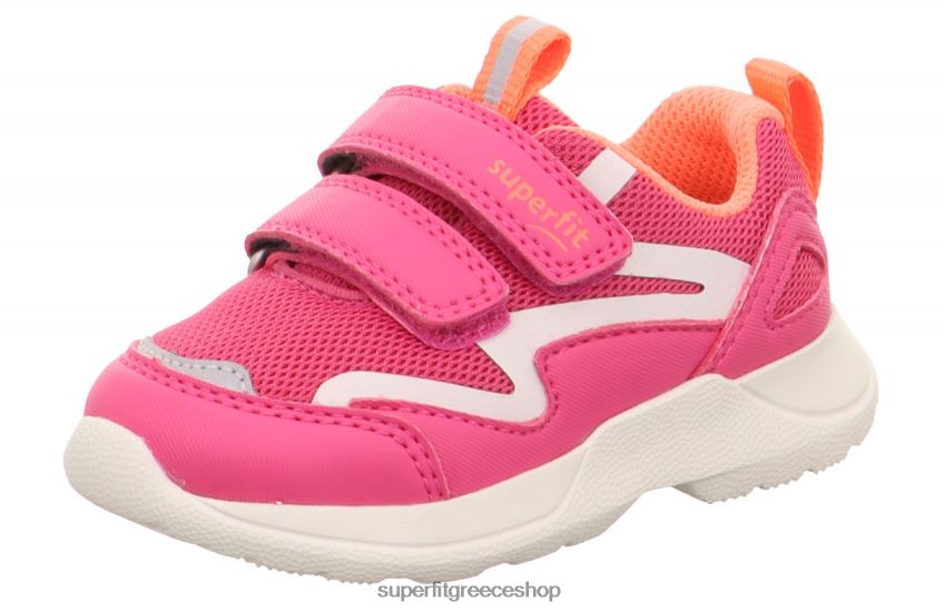 Superfit μωρά rush - sneakers χαμηλά με κούμπωμα velcro V286D261 χαμηλά αθλητικά παπούτσια ροζ/πορτοκαλί
