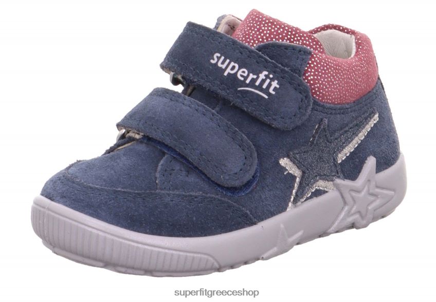 Superfit μωρά starlight - sneakers χαμηλά με κούμπωμα velcro V286D386 χαμηλά αθλητικά παπούτσια μπλε/ροζ