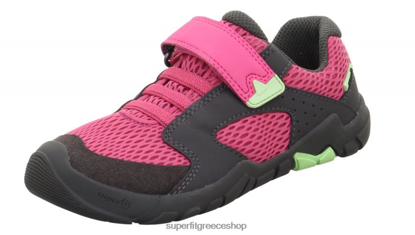 Superfit μωρά trace - sneakers χαμηλά με κούμπωμα velcro V286D545 χαμηλά αθλητικά παπούτσια ροζ/γκρι