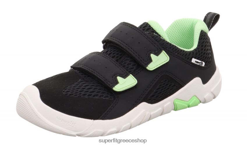 Superfit μωρά trace - sneakers χαμηλά με κούμπωμα velcro V286D546 χαμηλά αθλητικά παπούτσια μαύρο/ανοιχτό πράσινο