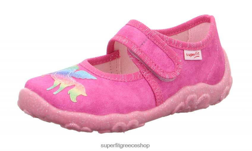 Superfit μωρά bonny - παντόφλα με κούμπωμα velcro V286D40 παντούφλες ροζ/πολυχρωμία