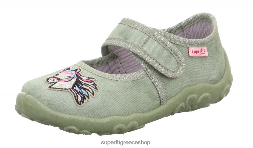 Superfit μωρά bonny - παντόφλα με κούμπωμα velcro V286D49 παντούφλες ανοιχτό πράσινο