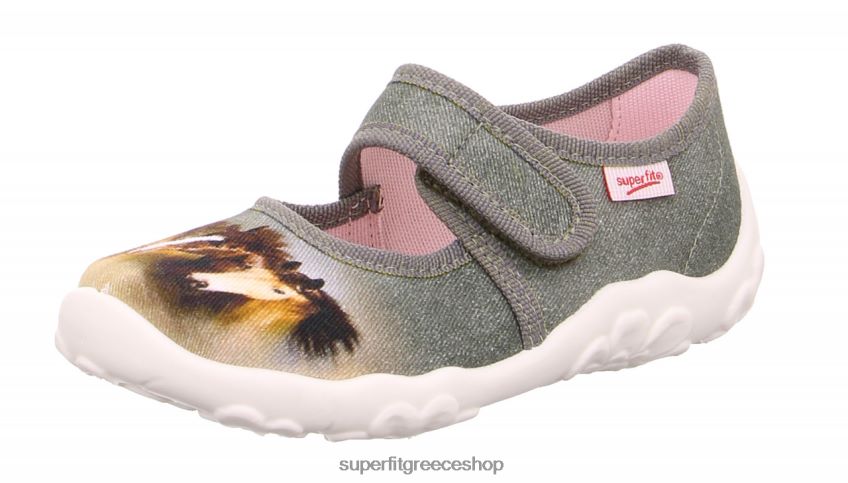 Superfit μωρά bonny - παντόφλα με κούμπωμα velcro V286D90 παντούφλες πράσινος