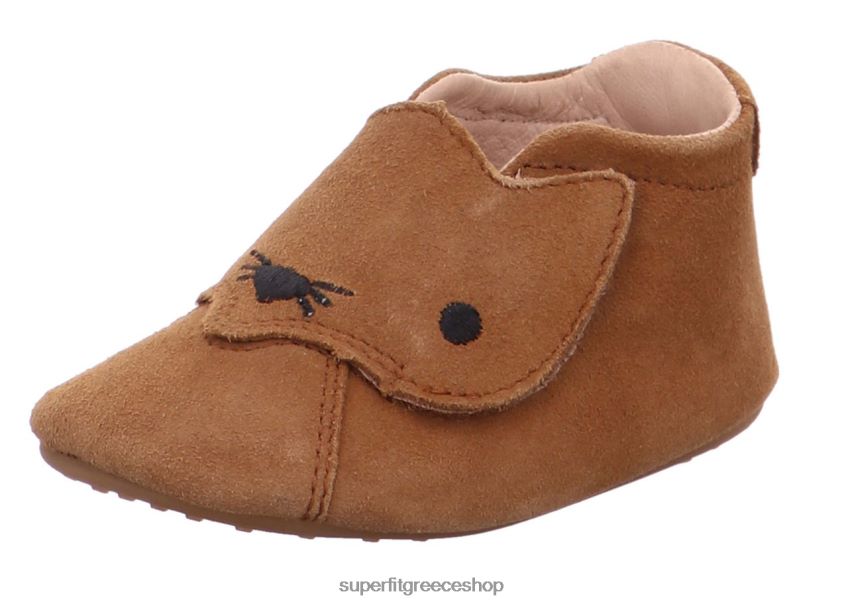Superfit μωρά papageno - παντόφλα με κούμπωμα velcro V286D516 παντούφλες καφέ