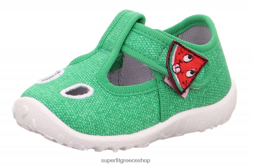 Superfit μωρά spotty - παντόφλα με κούμπωμα velcro V286D16 παντούφλες πράσινο/λευκό