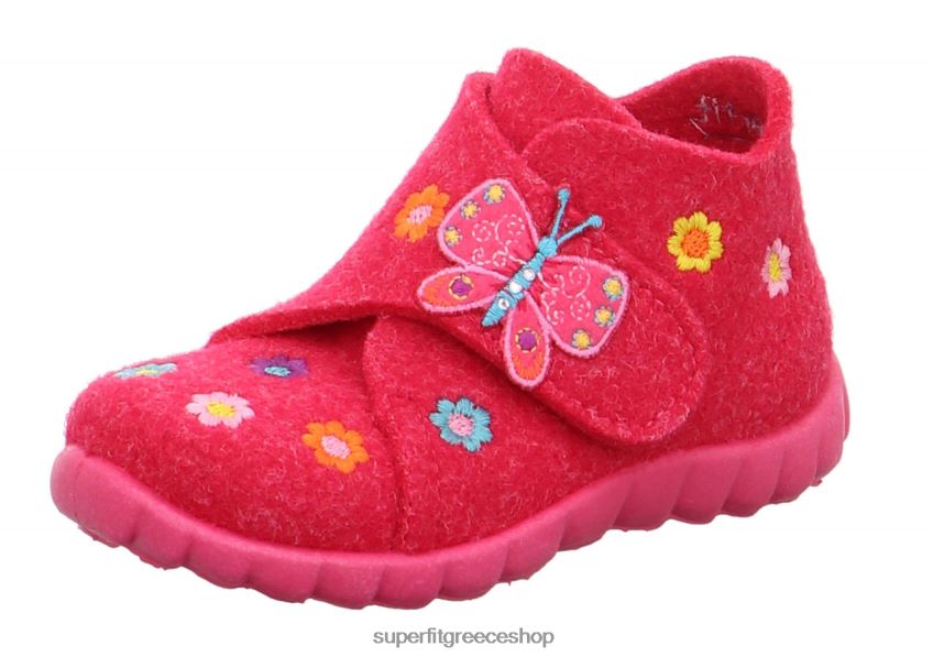 Superfit μωρά χαρούμενη - παντόφλα με κούμπωμα velcro V286D152 παντούφλες το κόκκινο