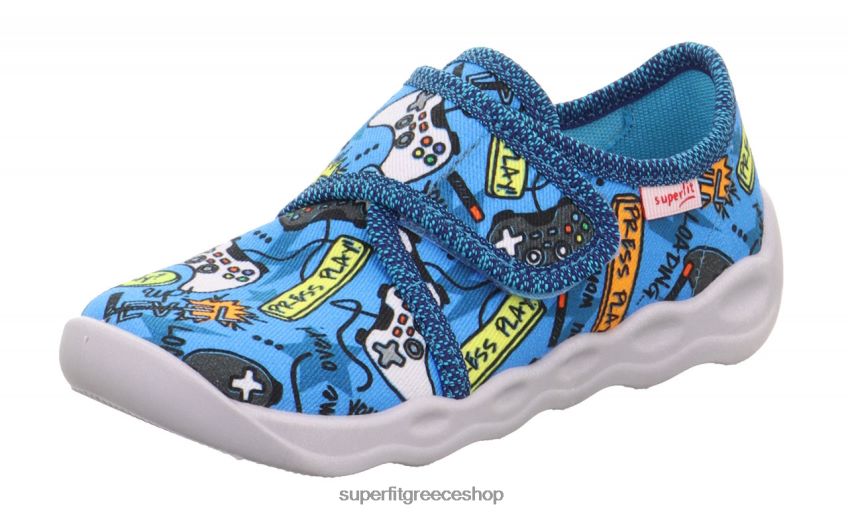 Superfit μωρά φούσκα - παντόφλα με κούμπωμα velcro V286D27 παντούφλες τιρκουάζ/πολύχρωμο