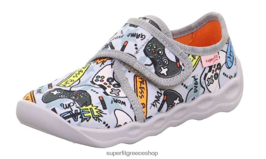 Superfit μωρά φούσκα - παντόφλα με κούμπωμα velcro V286D47 παντούφλες γκρι/πολύχρωμο