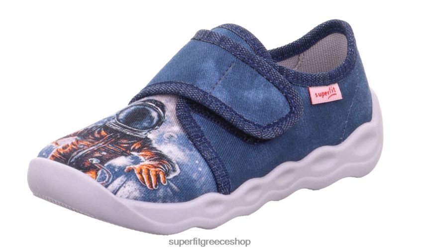 Superfit μωρά φούσκα - παντόφλα με κούμπωμα velcro V286D6 παντούφλες μπλε/πολύχρωμα