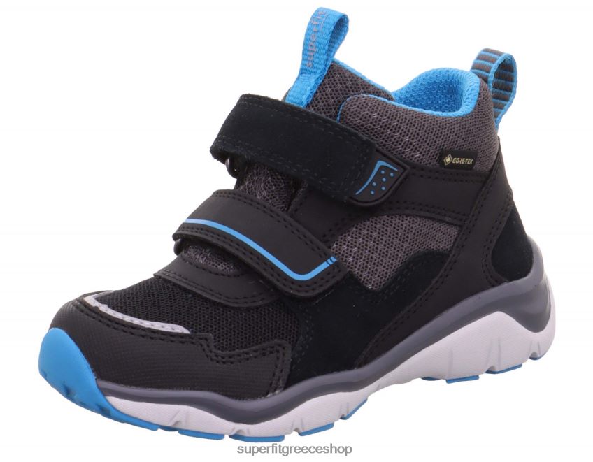 Superfit μωρά sport5 - sneakers ψηλά με κούμπωμα velcro V286D416 ψηλά αθλητικά παπούτσια μαύρο/γαλάζιο