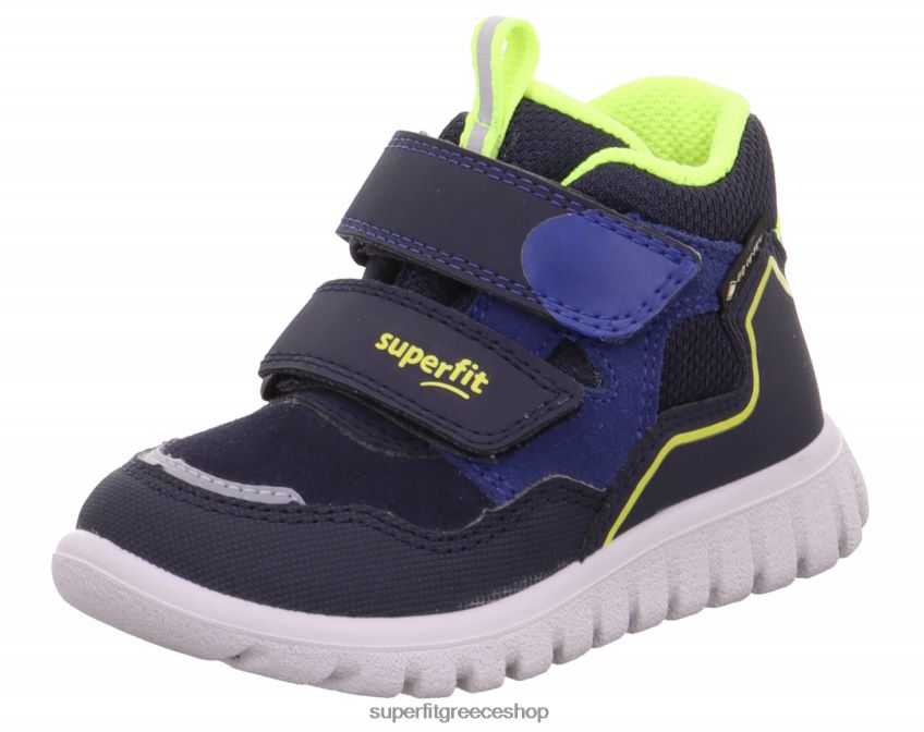 Superfit μωρά sport7 mini - sneakers ψηλά με κούμπωμα velcro V286D323 ψηλά αθλητικά παπούτσια μπλε/κίτρινο