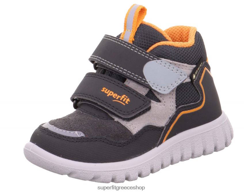 Superfit μωρά sport7 mini - sneakers ψηλά με κούμπωμα velcro V286D365 ψηλά αθλητικά παπούτσια γκρι/πορτοκαλί