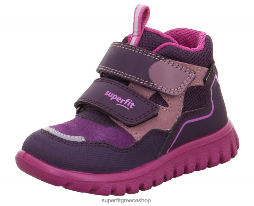 Superfit μωρά sport7 mini - sneakers ψηλά με κούμπωμα velcro V286D368 ψηλά αθλητικά παπούτσια μωβ/ροζ