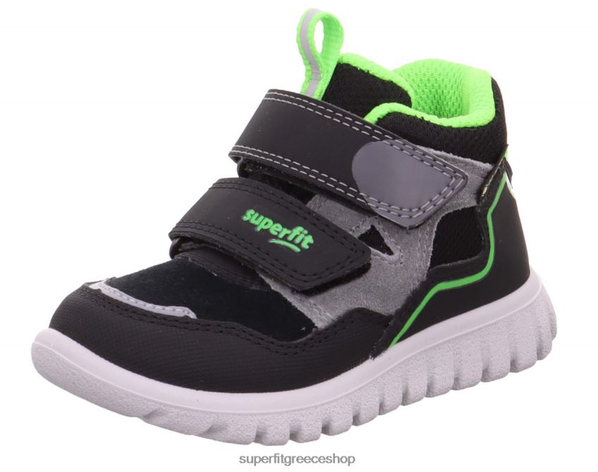 Superfit μωρά sport7 mini - sneakers ψηλά με κούμπωμα velcro V286D401 ψηλά αθλητικά παπούτσια μαύρο/πράσινο