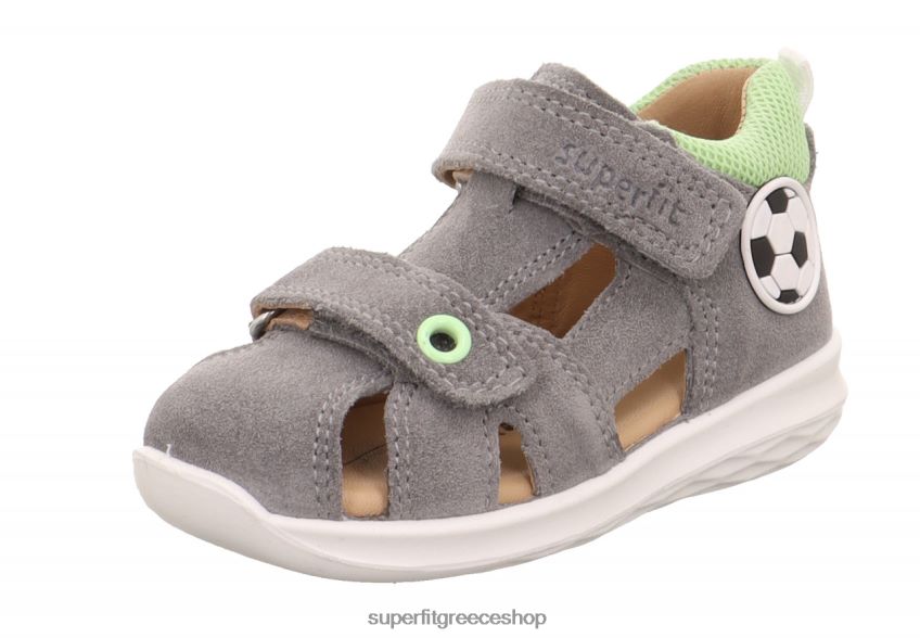 Superfit μωρά bumblebee - σανδάλι με κούμπωμα velcro V286D172 σανδάλια ανοιχτό γκρι/πράσινο