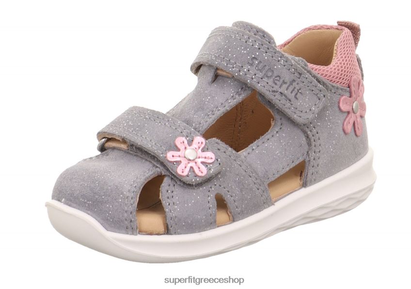 Superfit μωρά bumblebee - σανδάλι με κούμπωμα velcro V286D212 σανδάλια ανοιχτό γκρι/ροζ