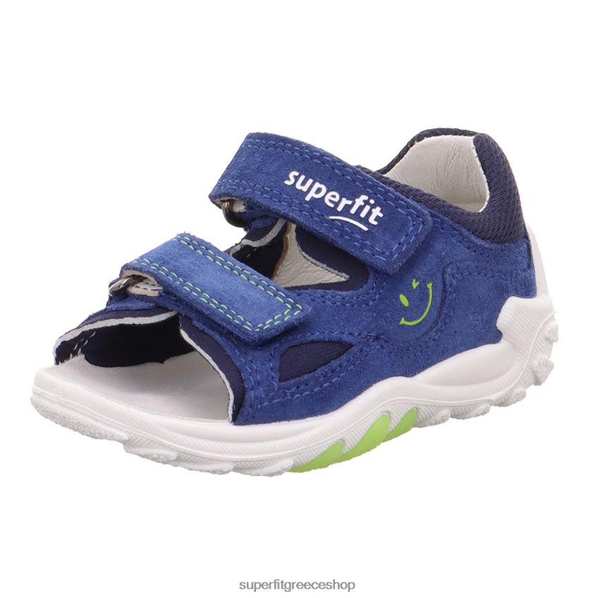 Superfit μωρά flow - σανδάλι με κούμπωμα velcro V286D179 σανδάλια μπλε/ανοιχτό πράσινο