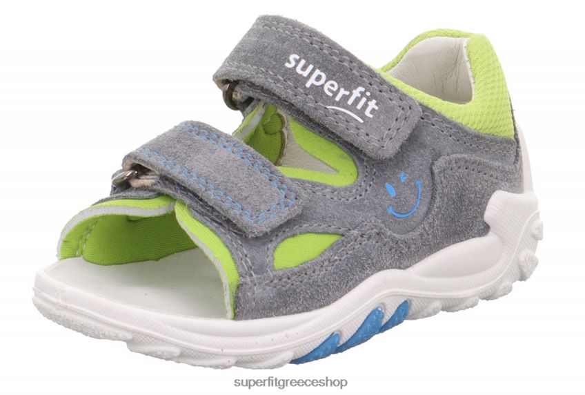Superfit μωρά flow - σανδάλι με κούμπωμα velcro V286D188 σανδάλια ανοιχτό γκρι/ανοιχτό πράσινο