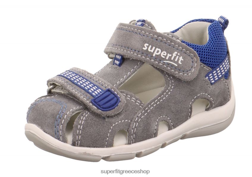 Superfit μωρά freddy - σανδάλι με κούμπωμα velcro V286D167 σανδάλια ανοιχτό γκρι/μπλε