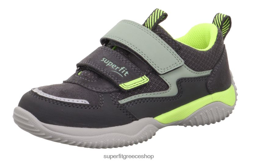 Superfit νήπια storm - sneakers χαμηλά με κούμπωμα velcro V286D774 χαμηλά αθλητικά παπούτσια γκρι/κίτρινο
