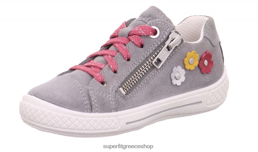 Superfit νήπια tensy - sneakers χαμηλά με φερμουάρ V286D822 χαμηλά αθλητικά παπούτσια ανοιχτό γκρι