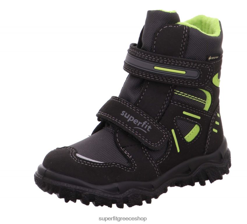 Superfit νήπια husky - μποτάκι με κούμπωμα velcro V286D725 μπότες μαύρο/πράσινο