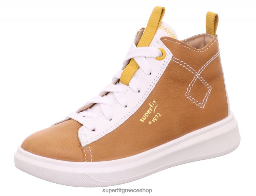Superfit νήπια cosmo - sneakers ψηλά με κορδόνια V286D787 ψηλά αθλητικά παπούτσια καφέ/λευκό