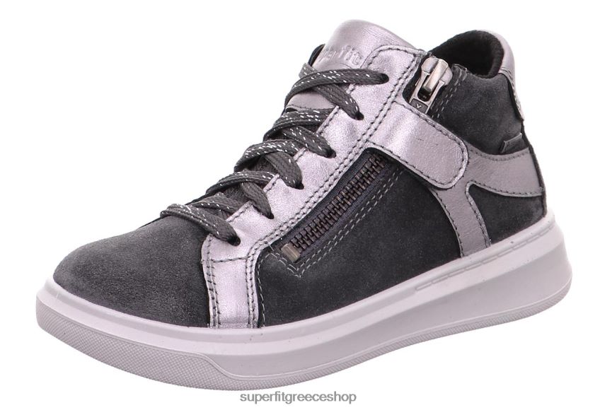 Superfit νήπια cosmo - sneakers ψηλά με φερμουάρ V286D844 ψηλά αθλητικά παπούτσια γκρι/ασημί