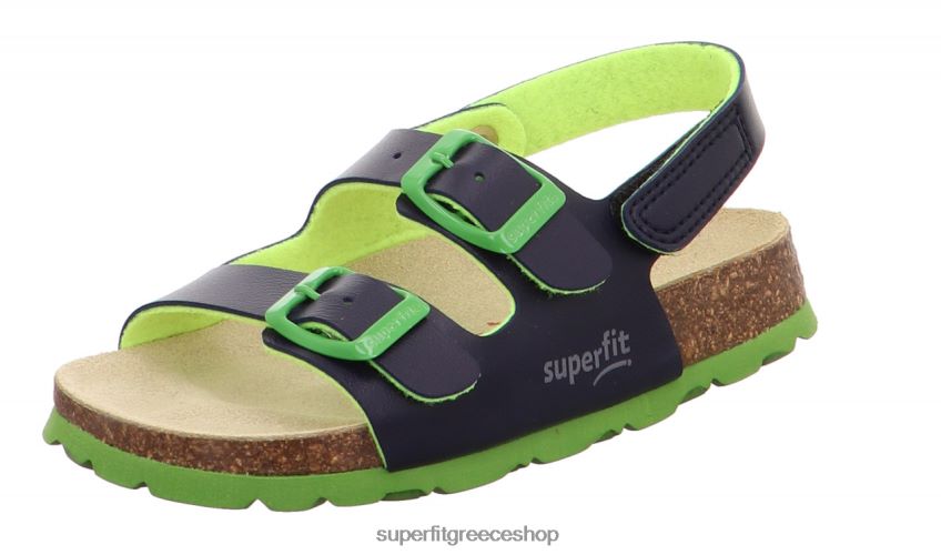 Superfit νήπια fussbettpantoffel - σανδάλι με αγκράφα V286D587 σανδάλια μπλε πράσινο