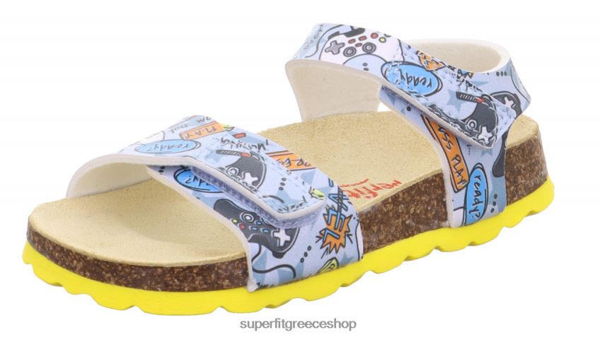 Superfit νήπια fussbettpantoffel - σανδάλι με κούμπωμα velcro V286D573 σανδάλια γκρι/πολύχρωμο