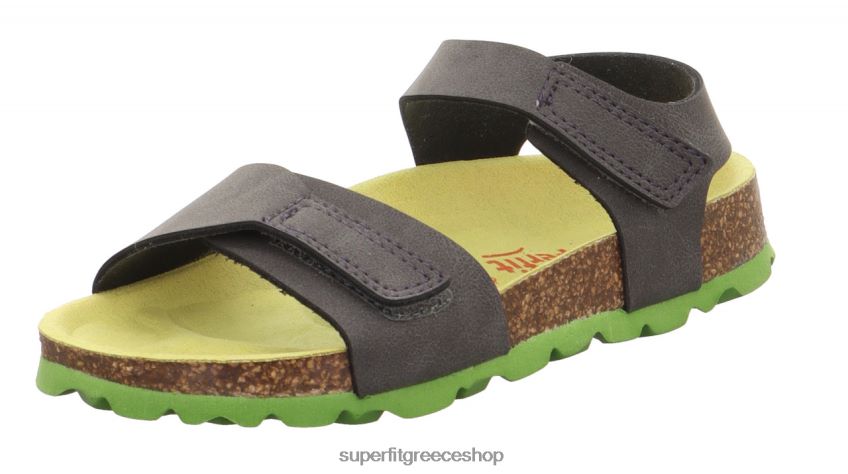 Superfit νήπια fussbettpantoffel - σανδάλι με κούμπωμα velcro V286D575 σανδάλια γκρι/πράσινο