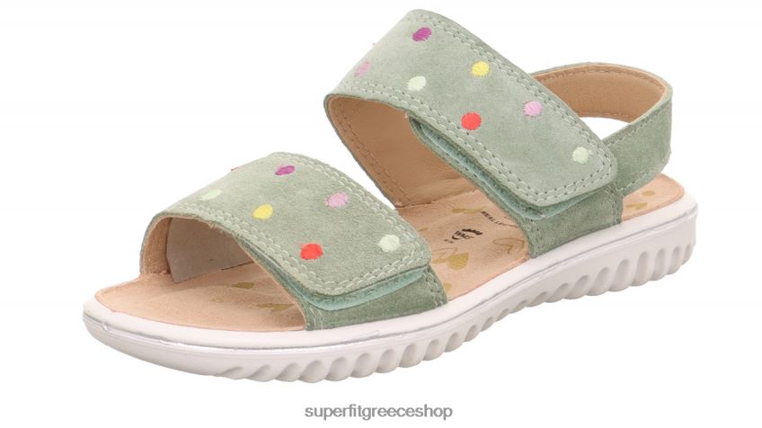 Superfit νήπια sparkle - πέδιλο με velcro κούμπωμα V286D643 σανδάλια ανοιχτό πράσινο
