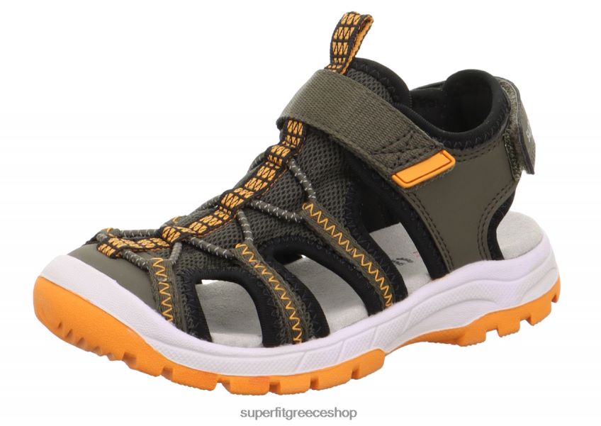 Superfit νήπια tornado light - σανδάλι με κούμπωμα velcro V286D617 σανδάλια πράσινο/πορτοκαλί