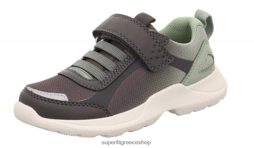 Superfit παιδιά & έφηβοι rush - sneakers χαμηλά με κούμπωμα velcro V286D531 αθλητικά γκρι/ανοιχτό πράσινο